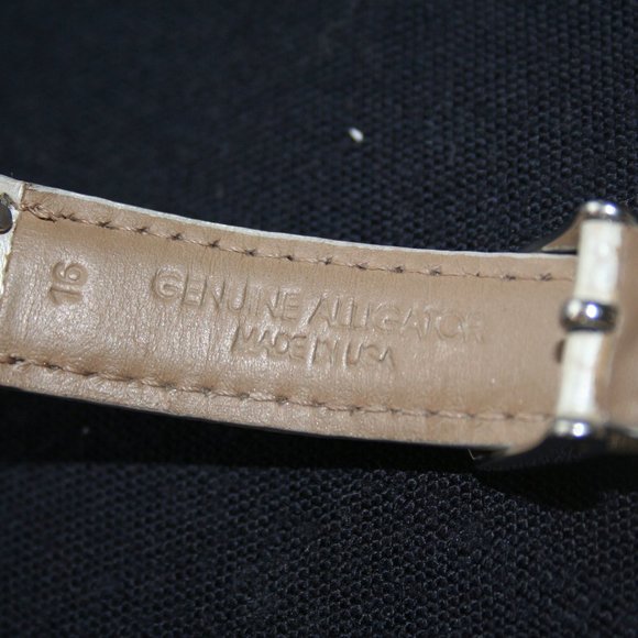 Michele Alligator Leather Watch Band 16mm Pearl White main image 11